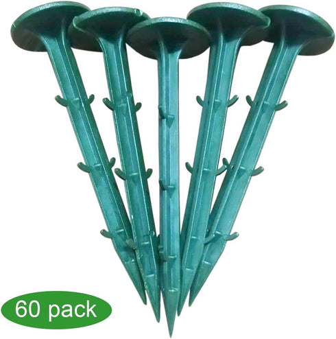4.3-Inch High Plastic Strength Anchors Landscape Anchoring Spikes - 60 Pieces Garden Stakes, for Landscape Edges, Fixed Fences, Lawns, Tarpaulins,...