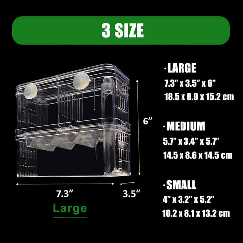 in-Tank Aquarium Breeder Box for Fish Tank, Breeding Incubator for Small Fish Hatchery, Acrylic Divider for Shrimp Clownfish Aggressive Fish Injur...