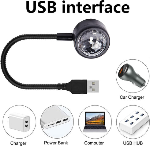 Car Roof Night Light, Auto Ceiling Interior Lights - Portable, Adjustable USB LED Light for Cars, Bedrooms, Parties - Pack of 1...