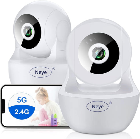 WiFi Security Home Camera?Baby Monitor Wireless IP Camera with Night Vision Two Way Audio Cloud Storage? Supports 5G WiFi?up to 128GB?White? indoo...