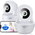 WiFi Security Home Camera?Baby Monitor Wireless IP Camera with Night Vision Two Way Audio Cloud Storage? Supports 5G WiFi?up to 128GB?White? indoo...