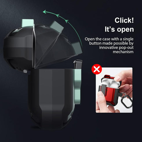 Nillkin for Airpods 3 Case Cover with Secure Lock,Press Auto Pop,Military Grade Armor Solid Earphone case, Full-Body Hard Shell Protective Cover w...