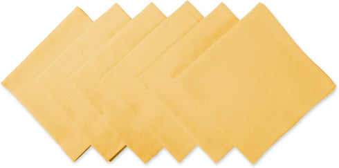 DII Solid Pastel Napkin Set Cotton, Machine Washable, 20x20 Inch, Yellow, 6 Count...