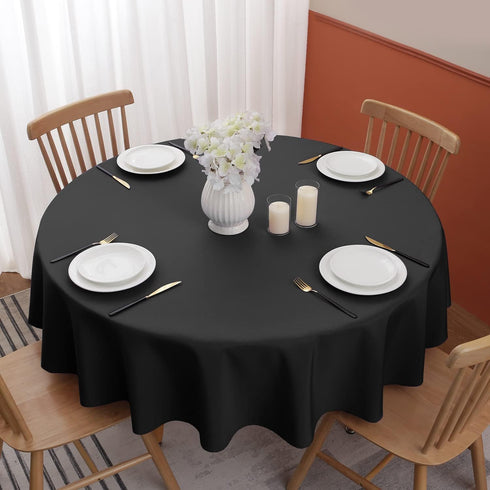 Softalker Round Tablecloth, Waterproof & Stain Resistant Table Cloth Wrinkle Free Fabric Washable 210GSM Polyester Table Cover for Dining/Party/Ou...