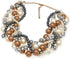 Womens Multi strand Chunky Statement Pearl Necklace Choker for Women Bride Wedding Jewelry set...
