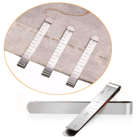 Sewing Clips Set of 20 Stainless Steel Hemming Clips 3 Inches Measurement Ruler...