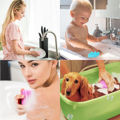 TDHDIKE Silicone Body Scrubber Loofah - Set of 3 Soft Exfoliating Body Bath Shower Scrubber Loofah Brush for Sensitive Kids Women Men All Kinds of...