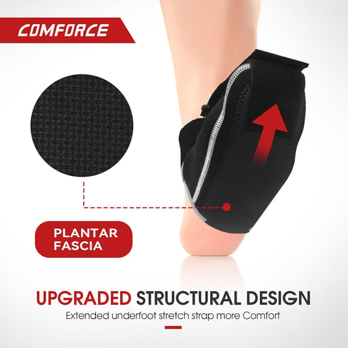 Plantar Fasciitis Night Splint Socks, Adjustable Plantar Fasciitis Brace for Foot Drop, Achilles Tendonitis, Heel Spur, Pain Relief, Black (Large)...