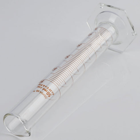 stonylab Graduated Cylinder, 2-Pack B Grade Borosilicate Glass Cylinder with Stable Hexagonal Base, 50 ml...