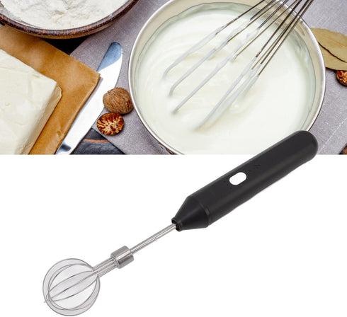 Electric Handheld Egg Beater, Round Head Electric Milk Frother Coffee Blender Milkshake Blender Foamer Battery Powered Whisk Balloon Mixer for Hom...