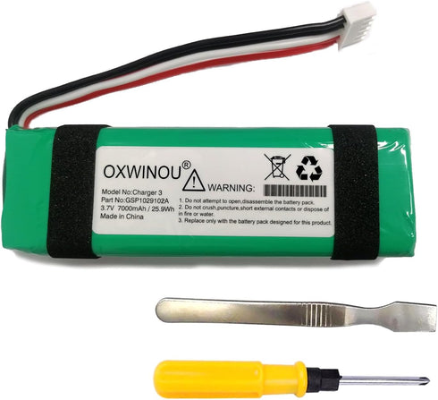 Battery for JBL Charge 3 Battery GSP1029102A Replacement Charge3 3.7V 7000mAh (1-Pack)......