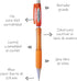 Pentel Cometz Automatic Pencil, 0.9mm, Orange Barrel, Box of 12 (AX119F)...