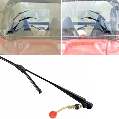 Universal Manual UTV Windshield Wiper Kit with Wiper Blade Golf Cart Windshield Wiper for CFMOTO Polaris Ranger RZR Can Am Kawasaki Honda Pioneer ...