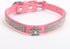 Dog Cat Collar Bling Rhinestone Crown Faux Leather Adjustable Pet Necklace for Chihuahua Yorkie (XS, Pink)...