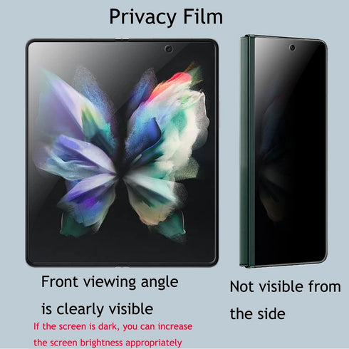 (1 SET 2 PCS) Privacy Screen Protector Designed for Galaxy Z Fold 3, 1PCS Outside(Front) +1PCS Inner Anti-Spy Soft Anti-peeping Film (Matte Anti-s...