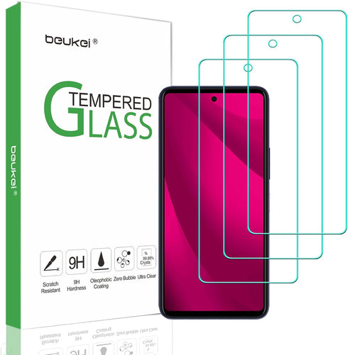 beukei (3 Pack) Designed for T-Mobile Revvl 7 Pro 5G Screen Protector Tempered Glass, Anti Scratch, Bubble Free...