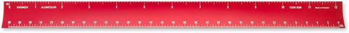 Alumicolor 12-inch Aluminum Engineer Hollow Scale for School, Office, Art and Drafting, 12IN, Red...