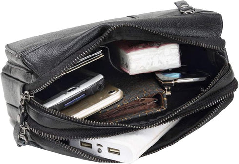 Hebetag Leather Clutch Purse Wallet for Men Organizer Holder Wrist Wristlet Bag Business Pack Handbag Black...