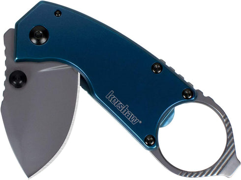 Kershaw Antic Folding Pocket Knife; 1.75-Inch 8Cr13MoV Stainless Steel Bead Blasted Blade, Stainless Steel PVD Coated Handle, Manual Opening, Bott...