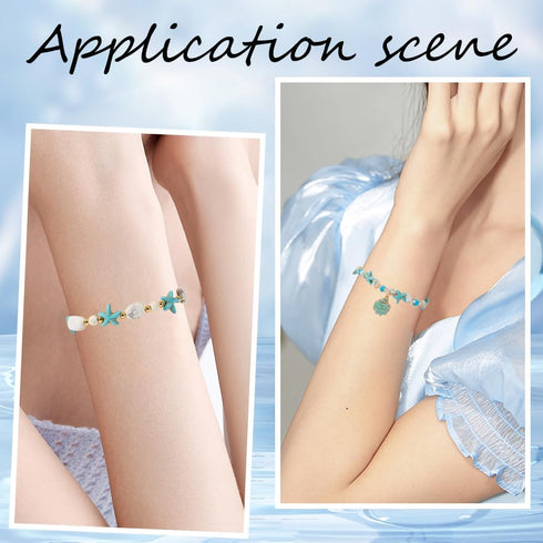 SUNNYCLUE 1 Box 280Pcs DIY 6 Sets Ocean Bracelet Making Kit Starfish Turtle Bead Shell Beads Summur Hawaii Sea Animal Beads Lucky Gemstone Beads f...