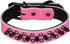 Adjustable Genuine Leather Spiked Studded Dog Collars for Small Medium Large Pets/Pit Bull/Bulldog/Pugs/Husky (L, Hot Pink1)...