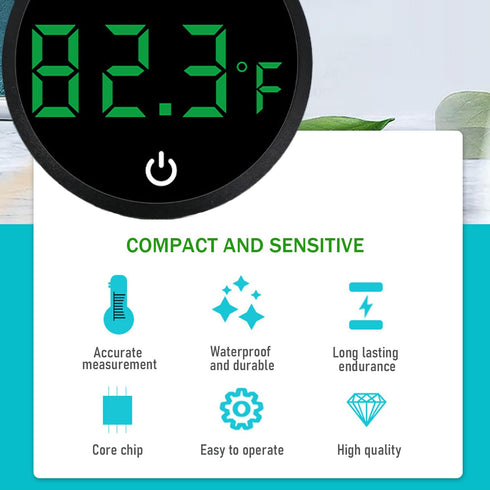 Fish Tank Digital Thermometer Accurate, LED Display, Mini Aquarium Thermometers Accurate Wireless Tank Thermometer Aquarium Temperature Measuremen...