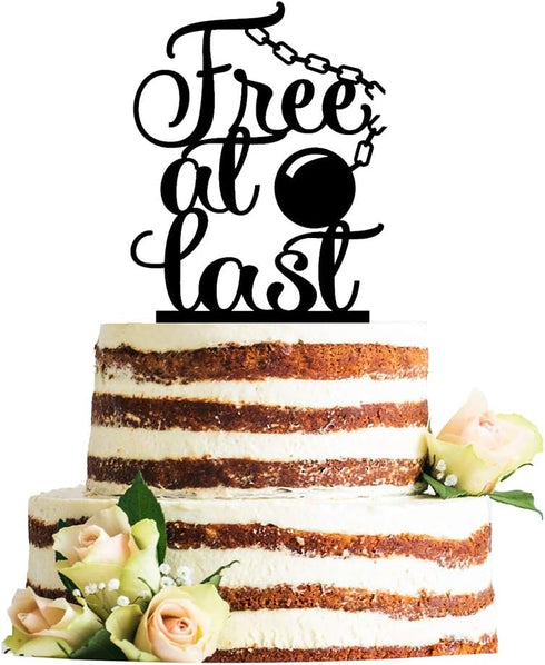 Free At Last Cake Topper - Divorce/Break-up/Just Divorced Party Decoration - Finally Done Cake Topper for Divorce Bachelor Party Supplies...
