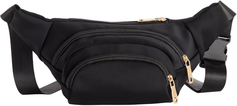 Zodaca Black Extra Large Fanny Pack Plus Size, Crossbody Bag with Adjustable Belt Straps Fits 34-60 Inch Waist (Expands to 5XL)...