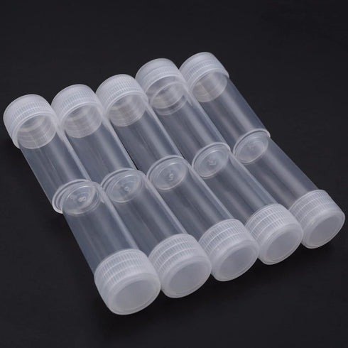 EORTA 50 Pcs 5 ML Plastic Refillable Bottles with Caps Portable Refillable Tube Vials Mini Empty Container for Pills, Crafts, Beads, Salt, Candy S...