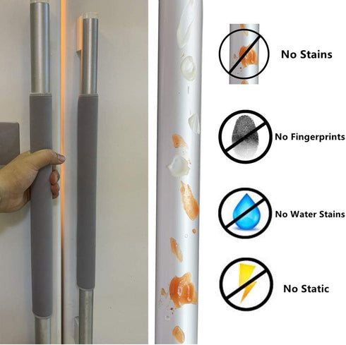 Miaowater 4 PCS Refrigerator Door Handle Covers Kitchen Appliance Decor Handles Anti-Skid Anti-Static Protector Fridge, Dishwasher Oven Keep Off Fingerprints,Food Stains (Grey)