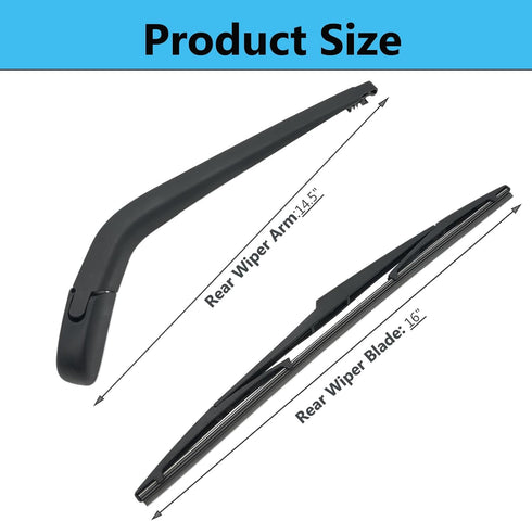 Rear Wiper Blade Arm Set Replacement for Toyota Prius 2010-2015 Back Glass Wipers, Factory OE Style Rear Windshield Wiper Arm & Wiper Blade 852414...