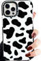 Abbery Designed for iPhone 12 Pro Max Case Cow, Cute Clear with Cow Print Pattern Design Soft Silicone TPU Sturdy Shockproof Protective Woman Girl...