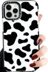 Abbery Designed for iPhone 12 Pro Max Case Cow, Cute Clear with Cow Print Pattern Design Soft Silicone TPU Sturdy Shockproof Protective Woman Girl...