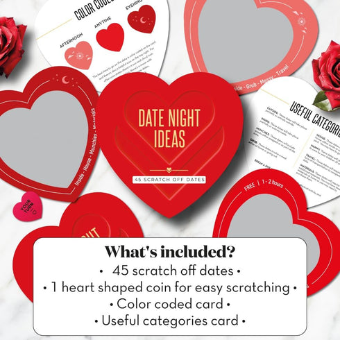 45 Scratch Off Date Night Ideas - Fun and Romantic Couples Gifts - Card Game for Girlfriend, Boyfriend, Wife, Husband, Women or Men - Special Anni...
