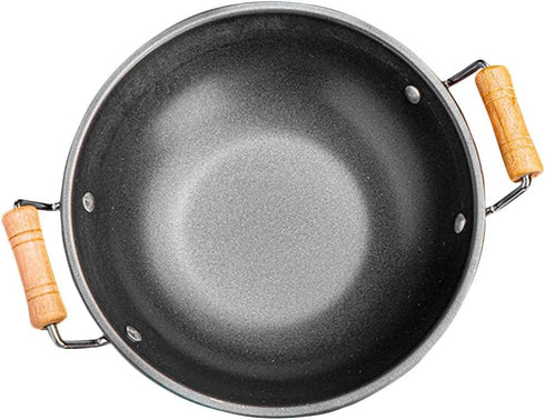 Small Iron Pot Camping Cooking Pot Stainless Steel Wok Kitchen Metal Pot Stainless Steel Pot Dry Pot Cooking Tool Wok for Stove Dual Handle Wok St...