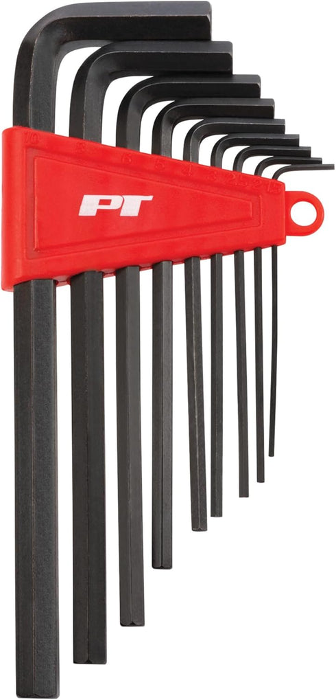 Performance Tool W1394 Heat Treated Alloy Steel Long Shank Hex Key Set with Storage Holder, Metric Sizes: 15mm to 10mm...
