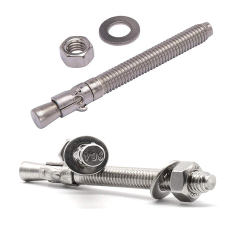 1/4" X 3-1/4" Concrete Anchor, 304 Stainless Wedge Anchor with Excellent Anti-Rust Performance, 304(18-8) Stainless Steel Concrete Anchors and Scr...