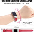 Replacement Leather Band Compatible with Fitbit Charge 2, Classic Genuine Leather Wristband for Men Women(Red-Silver Buckle)...