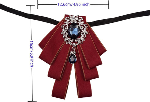 Topz bowtie brooch for men bow tie self tie ribbon brooch uniform necktie pre tie fashion rhinestone jewelry for suits...