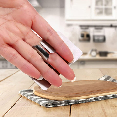 8 Pieces Finger Guards for Cutting, Stainless Steel Knife Cutting Finger Protectors Adjustable Safe Slice Hand Guard Protect Fingers for Food Chop...