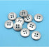 100 Pcs Round Craft Buttons 4 Holes Metallic Color Plastic Buttons for Sewing (Silver)...