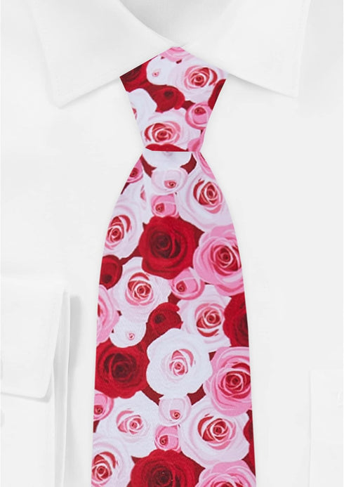 Jacob Alexander Men's Assorted Floral Roses Flowers Design Pre-Tied Zipper Neck Tie - White Pink Red...