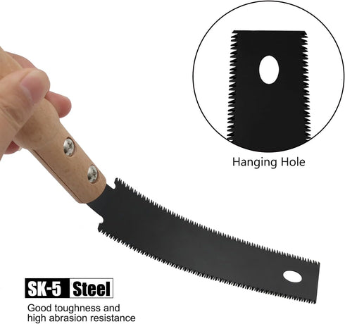 Small Hand Saw, 6 Inch Flush Cut Saw Double-sided Fine Teeth Wood Pull Saw for Hardwood & Softwood Woodworking Trim (15/17TPI)...