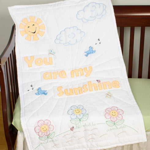 Jack Dempsey Needle Art You are My Sunshine Crib Quilt Top...