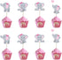 48pcs Pink Elephant Cupcake Toppers, Double Sided It's A Girl Picks, Cake Decorations for Elephant Theme Birthday Baby Shower Little Peanut Party ...