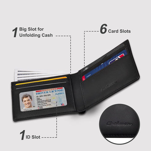 Chelmon Slim Wallet for Men ID Window with RFID Blocking Front Pocket Minimalist Bifold Bussiness Card Holder Gift for Men...