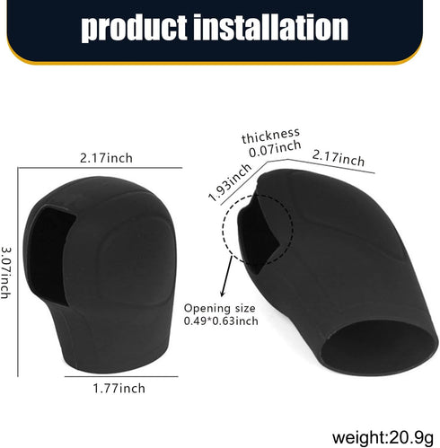 2 PCS Car Silky Smooth Gear Shift Head Cover, Elastic Anti-Stretch Environmentally Friendly Silicone Open Gear Knob Protective Cover, Decorative R...