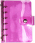 A7 Pink Red Glitter PVC Binder Cover Round Ring Binders Dia 15mm 6-Rings Snap Button Closure Shiny Dots Decor Loose Leaf Journal Albums DIY Cover ...