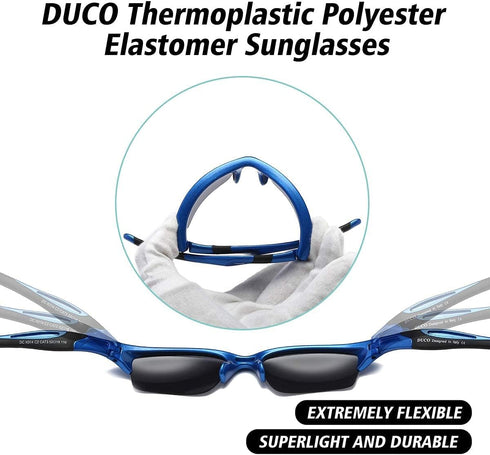 DUCO Toddler Kids Sunglasses for Boys Girls Sport Sunglasses Baseball Polarized Sunglasses for Age 4-7 Small to Medium K014...