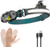 Headlamp Rechargeable, Headlamp Flashlight with Motion Sensor, 1000 Lumen 230° Wide Beam LED Headlamp, 6 Modes Lightweight Waterproof Head Lamp fo...